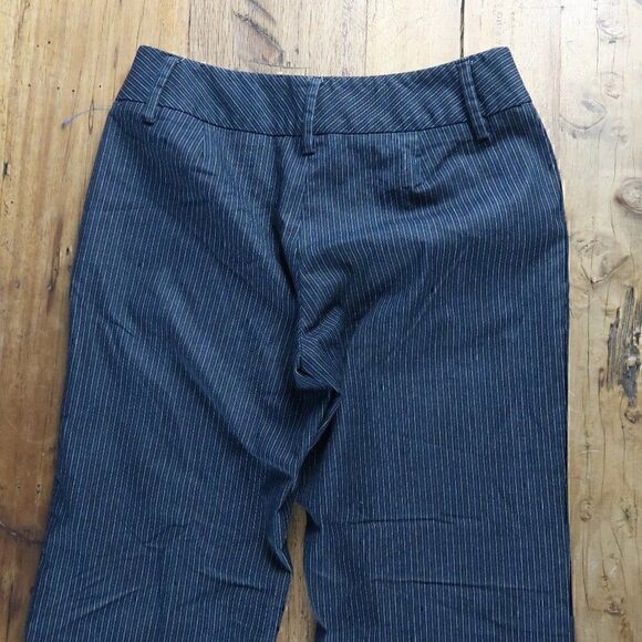 PANTOLOGY BLACK WITH WHITE & BLUE PINSTRIPE BUSINESS WORK PANTS SIZE 6 - Picture 7 of 8